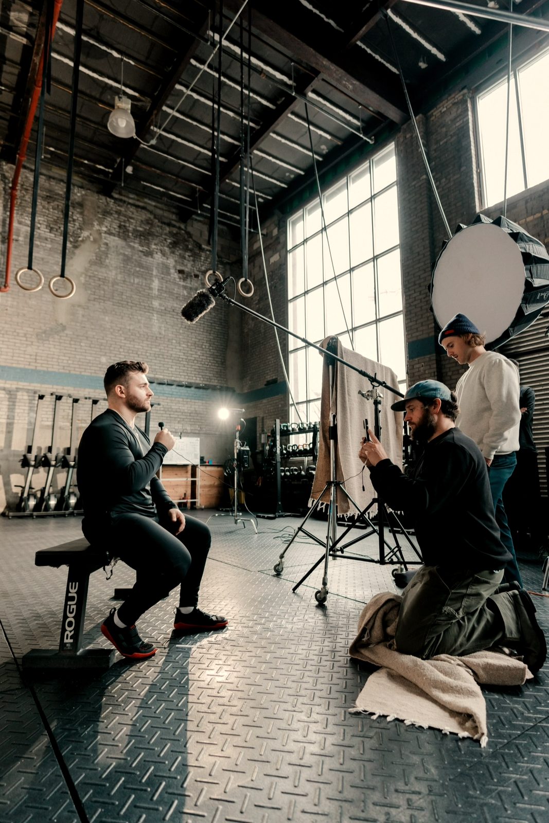 Gavin Adin on set during a shoot